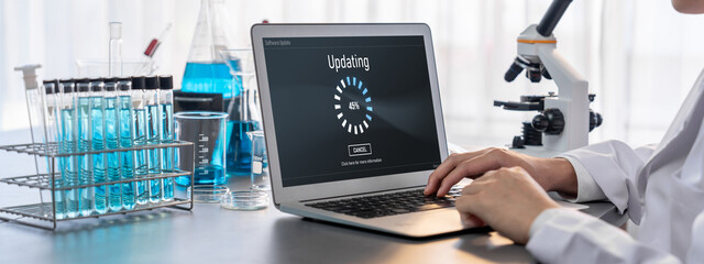 Software update on computer for brisk version of device software upgrade