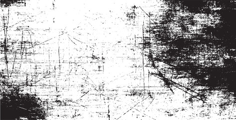 Scratched and Cracked Grunge Urban Background Texture Vector. Dust Overlay Distress Grainy Grungy Effect. Distressed Backdrop Vector Illustration. Isolated Black on White Background. EPS 10.