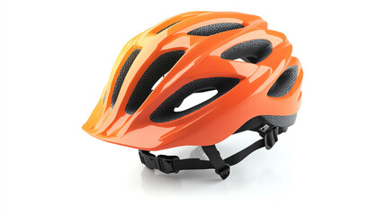 Folding bicycle helmet with adjustable straps and ventilation holes, isolated on white background, urban cycling safety