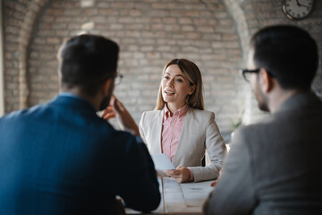 Business people have negotiation on a meeting