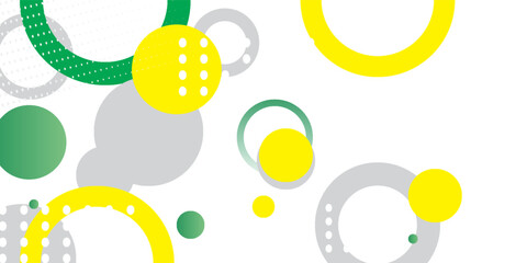 Green and yellow circle banner background. Vector abstract graphic design banner pattern background template.