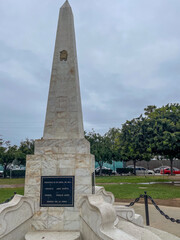 Ensenada, Mexico, June 5, 2025: The Ensenada Malecón or The Plaza da Civica Patria features busts of significant Mexican figures, and the Memorial to Veterans of the Revolution