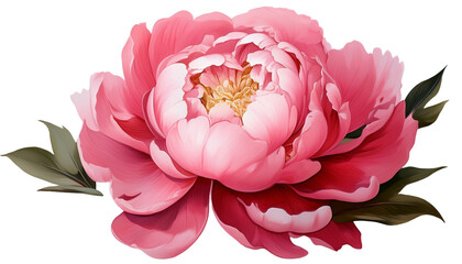 Pfingstrose in Rosa im Stil antiker Lackbilder