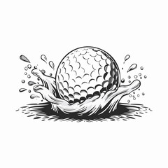 Golf Bunker Shot Images. Golf ball bunker shot sand splash vector isolated on white background.