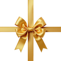 Fototapeta premium Elegant Golden Gift Box with Satin Ribbon Perfect for Celebrations, Events, and Special Occasions