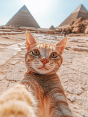 Cat Selfie at the Pyramids of Giza