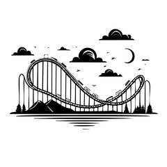 Roller coaster vector image. Roller coaster vector flat minimalistic isolated illustration.