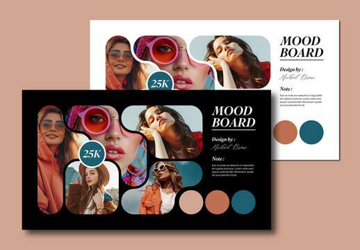 Creative Mood Board Design Template Layout for Visual Storytelling