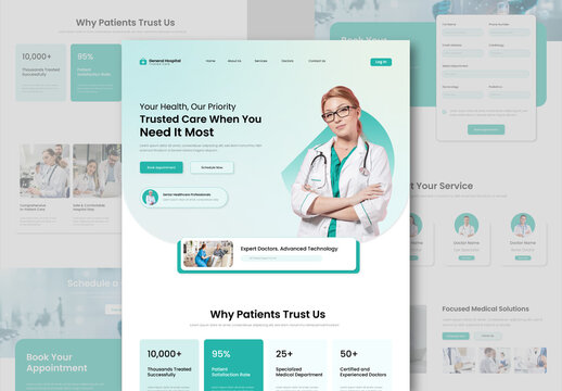 Modern Medical Landing Page Design Layout