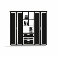 Wardrobe With Minimalist Design Vector Image isolated on white background.