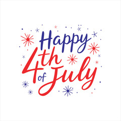 American Independence Day Text Illustration. A stylized vector illustration of 