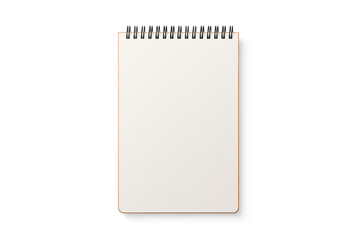 Fototapeta na wymiar Spiral bound notebook mockup template with Kraft Paper cover isolated on a transparent background, PNG. High resolution.