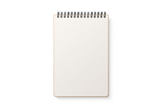 Spiral bound notebook mockup template with Kraft Paper cover isolated on a transparent background, PNG. High resolution.