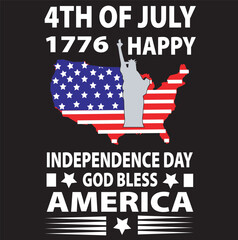 USA Independence Day t shirt design silhouette vector art illustration, united states of America