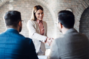 Business people have negotiation on a meeting