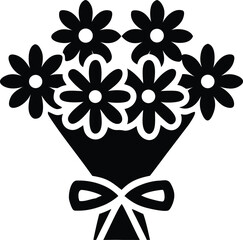 Charming bunch of daisies elegantly wrapped with a decorative ribbon perfect for floral celebrations and spring themes isolated on white background isolated on transparent background © Pixel Forge Studio