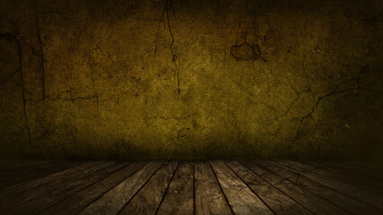 grunge room with wooden floor