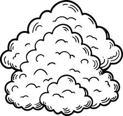 A serene sky filled with numerous fluffy cumulus clouds creating a peaceful atmospheric scene isolated on white background isolated on transparent background