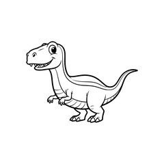 Cute cartoon dinosaur standing with smile and small arms, perfect for kids and educational themes. Vector Illustration