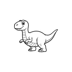 Happy baby dinosaur in cartoon style, ideal for educational materials and kids projects. Vector Illustration