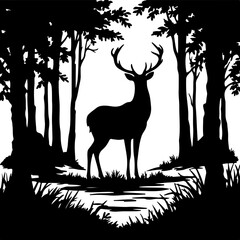 silhouette of a deer