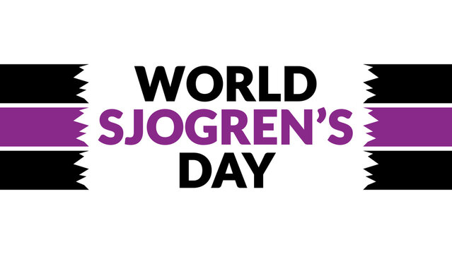 World Sjogren’s Day text with side lines on a White background. Which is observed every year in July to celebrate World Sjogren’s Day - Powered by Adobe