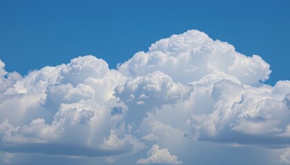 create a serene image featuring white clouds against a backdrop of blue sky on the left side, leaving plenty of space for text or other elements on the right side