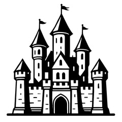 Fototapeta premium Majestic Fairytale Castle Vector Illustration - Ideal for Fantasy, History, and Royalty Themes