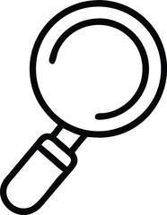 Search Magnifying Glass Icon Free Vector Illustration, Outline Style