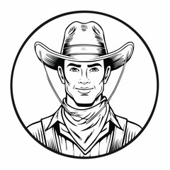 Cowboy Gun Image. Confident Cowboy Image Vector Isolated on white background.