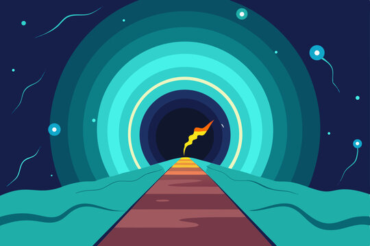wormhole tunnel glowing wit  helectricity