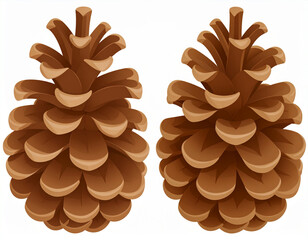 Decorative pine cone Christmas design, transparent background 