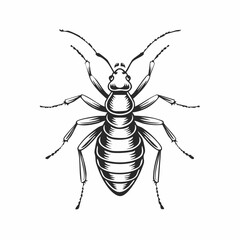 Termite Vector Images. Termite Minimalist Vector Design on white background.