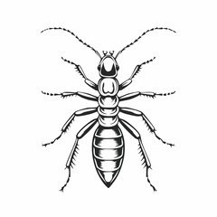 Termite Vector Images. Termite Minimalist Vector Design on white background.