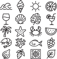 Summer Icon Pack - Vacation, Beach, Food, Nature, Holiday Clip Art