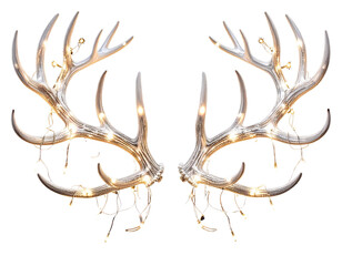 Deer antlers with lights, transparent background