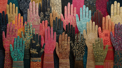 United in Diversity: Diverse Hands Together Symbolizing Unity and Inclusion