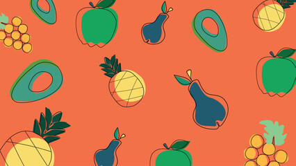 Tropical harvest fruit background
