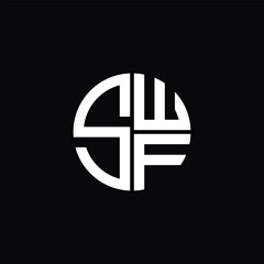 SWF logo SWF icon SWF monogram SWF letter minimalist Circle flat Unique modern abstract logo design.