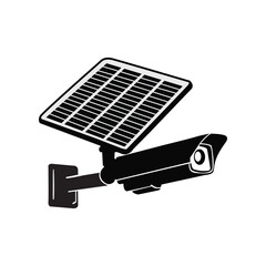 Solar surveillance camera vector illustration ,solar security camera icon