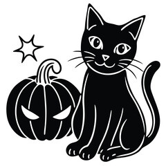 black cat and pumpkin design.eps
