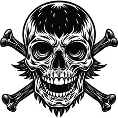 creepy skull and bones vector.eps