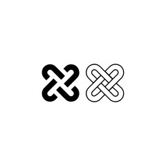 Interlocking set icon flat vector design.