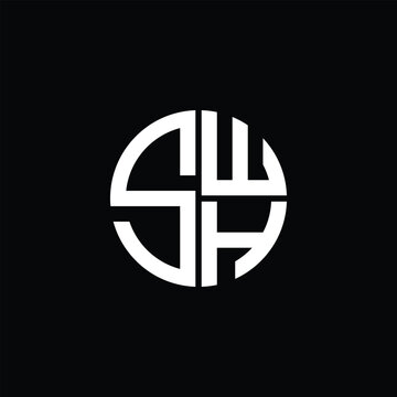 SWH logo SWH icon SWH monogram SWH letter minimalist Circle flat Unique modern abstract logo design.