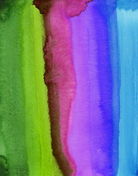 Bright painted watercolor rainbow texture. Hand drawn background with text place