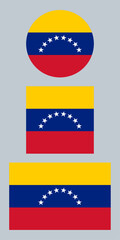 
Venezuela Flag – Vector Illustration on Gray Background

