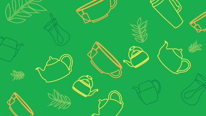 Tea Cup and Leaves Background