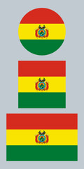Bolivia Flag – Vector Illustration on Gray Background