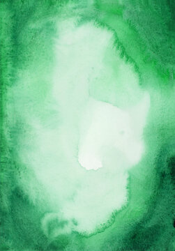 Bright painted green watercolor texture. Hand drawn background