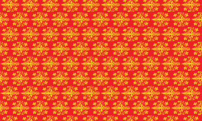 Seamless vintage floral pattern with red flowers and decorative texture